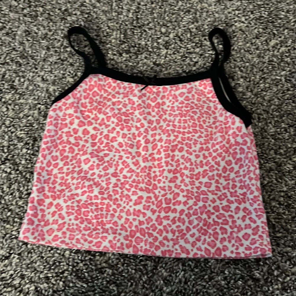 cheetah cropped tank top